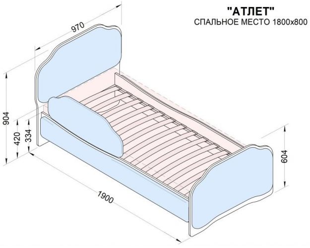 Кровать 180 Атлет 81 Фисташка (мягкий бортик)