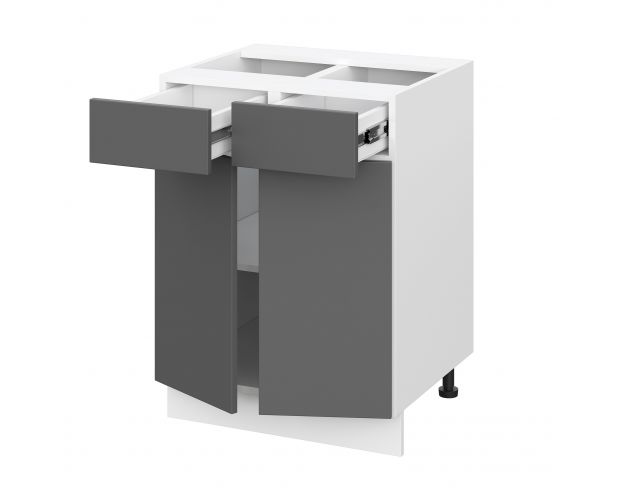 Норд ШН2Я 600 Шкаф нижний с ящиками (Софт смок/корпус Белый)