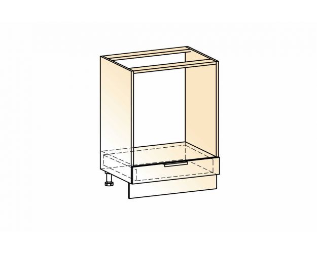 Стоун Шкаф рабочий под духовку L600 (1 ящ.) (белый/джелато софттач)